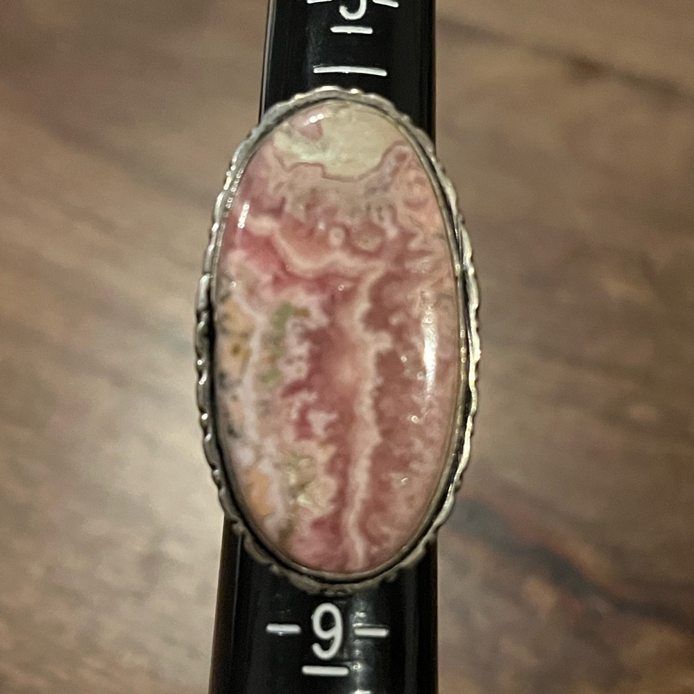 Rhodochrosite & Silver Handmade Ring